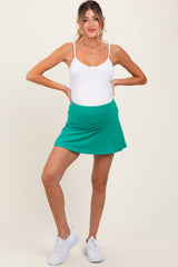 Emerald Green Back Pleat Maternity Skort