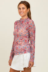 Mauve Floral Lace Long Sleeve Top