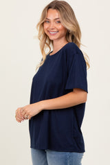 Navy Relaxed Fit Short Sleeve Tee