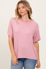 Light Pink Relaxed Fit Short Sleeve Tee