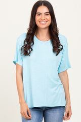 Light Blue Relaxed Fit Short Sleeve Tee