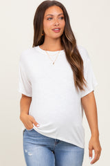 Ivory Relaxed Fit Short Sleeve Maternity Tee