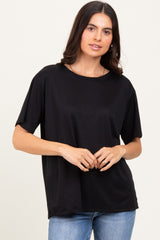 Black Relaxed Fit Short Sleeve Tee