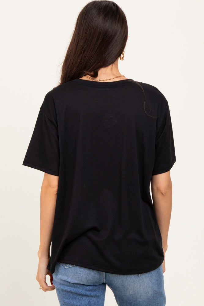 Black Relaxed Fit Short Sleeve Tee