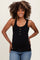 Black Ribbed Knit Button Maternity Tank Top