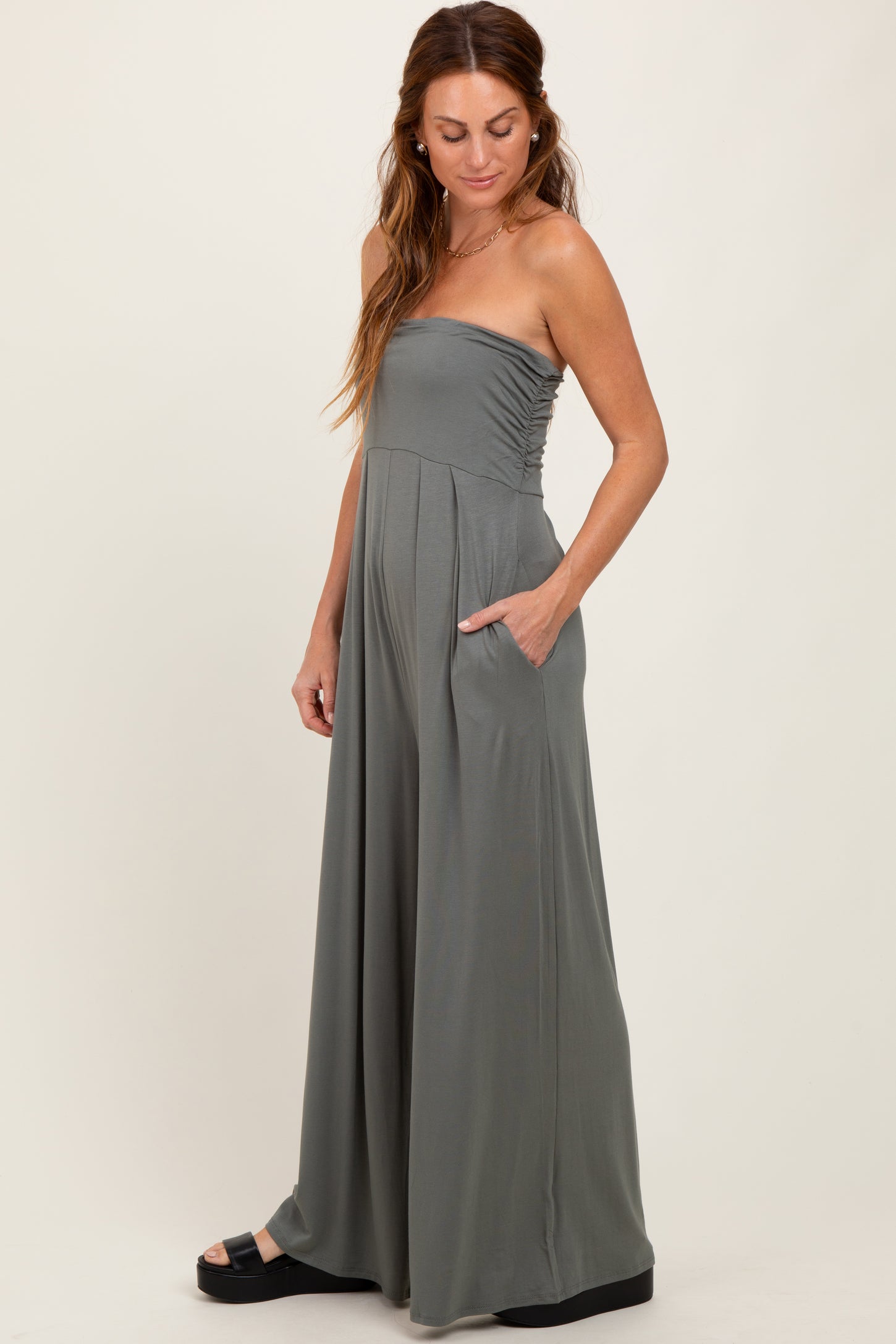 Olive Wide Leg Jumpsuit
