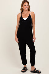 Black V-Neck Sleeveless Jogger Jumpsuit