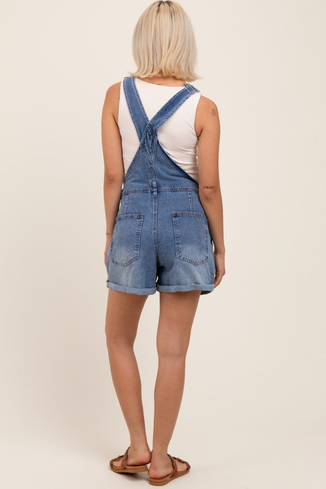 Light Blue Wash Maternity Denim Shortalls