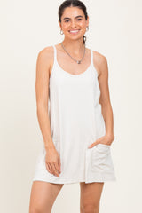 Cream Racerback Romper Dress
