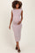 Light Pink Sleeveless Side Ruched Maternity Midi Dress