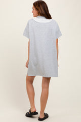 Heather Grey Mini Polo Dress
