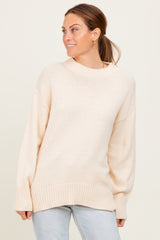 Cream Drop Shoulder Oversized Maternity Sweater