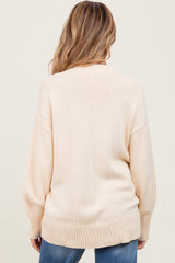 Cream Drop Shoulder Oversized Maternity Sweater