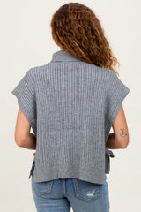 Heather Grey Turtleneck Sweater Vest