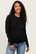 Black Basic Ribbed Knit Long Sleeve Maternity Top