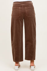 Mocha Corduroy Wide Leg Maternity Pants