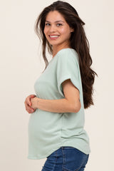 Light Olive French Terry Maternity Top