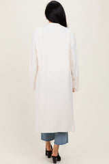 Ivory Ribbed Chunky Knit Long Oversized Cardigan