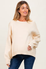 Cream Drop Shoulder Relaxed Fit Maternity Sweater
