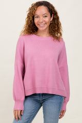 Lavender Drop Shoulder Relaxed Fit Maternity Sweater