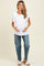 White Double Ruffle Sleeve Maternity T-Shirt