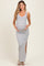 Light Blue Multicolor Striped Side Slit Maternity Maxi Dress