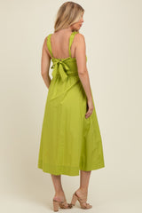 Lime Back Bow Tie Detail Sleeveless Maternity Midi Dress