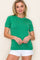 Green Knit Crew Neck Short Sleeve Top