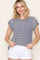 Navy Striped Flutter Sleeve Top