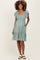 Light Olive Floral Smocked Flutter Sleeve Maternity Dress