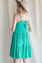 Emerald Green Tiered Tank Dress