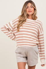 Pink Multicolor Stripe Maternity Sweater