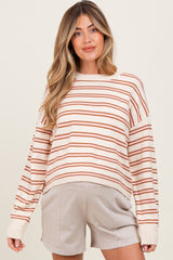 Pink Multicolor Stripe Maternity Sweater