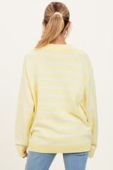 Yellow Striped Oversized Maternity Sweater
