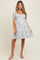 Cream/Lavender Ruched Bust Puff Sleeve Floral Cotton Maternity Mini Dress
