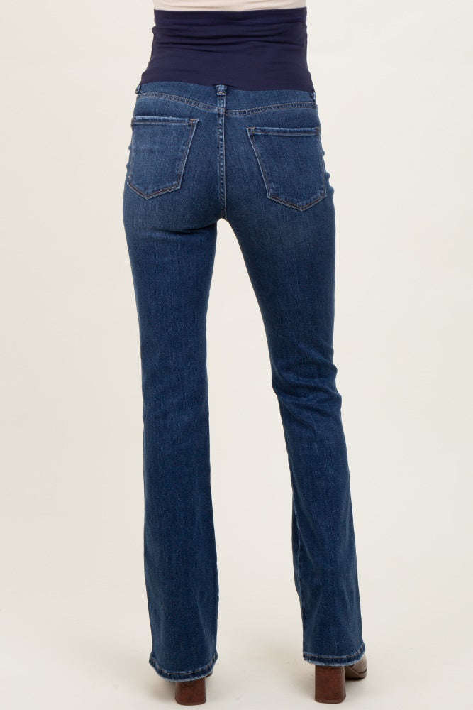 Dark Wash Super High Rise Bootcut Maternity Jeans