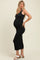 Charcoal Scoop Neck Sleeveless Rayon Rib Maternity Maxi Knit Dress