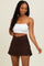 Brown Crossover V-Waist Skort