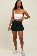 Forest Green Crossover V-Waist Skort