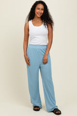 Light Blue Ribbed Side Pocket Lounge Pants