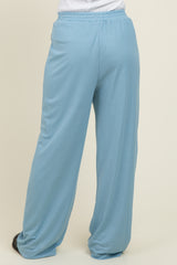 Light Blue Ribbed Side Pocket Lounge Pants