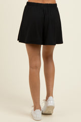Black Ribbed Lounge Shorts