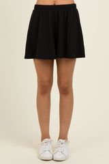 Black Ribbed Lounge Shorts