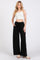 Black Drawstring Wide Leg Pants