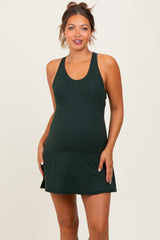 Dark Forest Green Tennis Racerback Maternity Romper Dress
