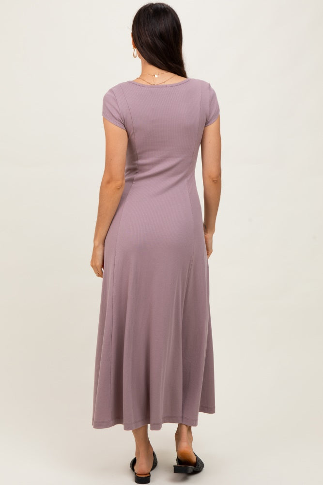 Mauve Button Down Maxi Dress