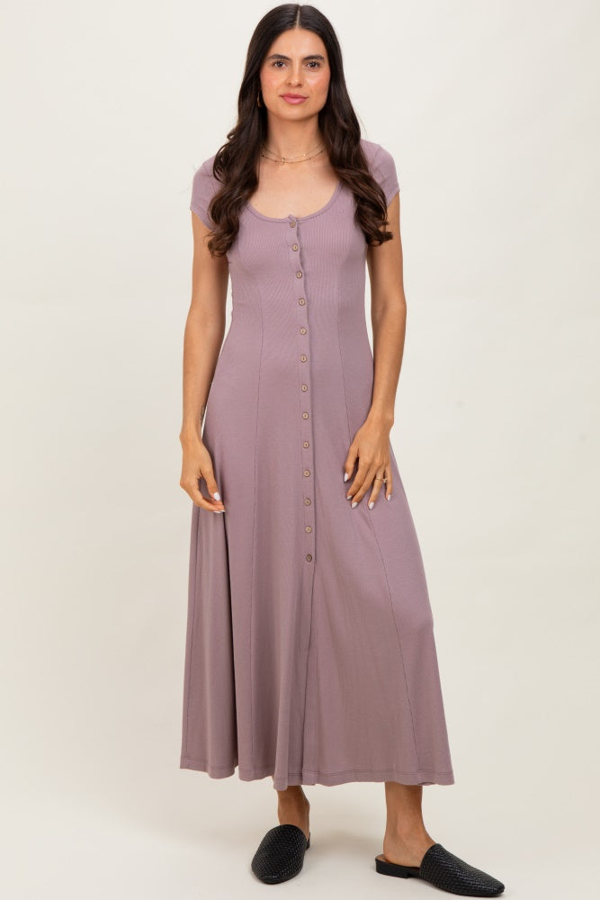 Mauve Button Down Maxi Dress