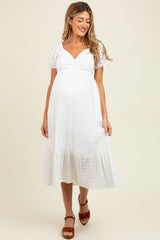 Ivory Solid Sweet Heart Maternity Dress