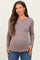 Mocha Ribbed Long Sleeve Maternity Top