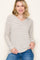 Charcoal Striped V-Neck Long Sleeve Top